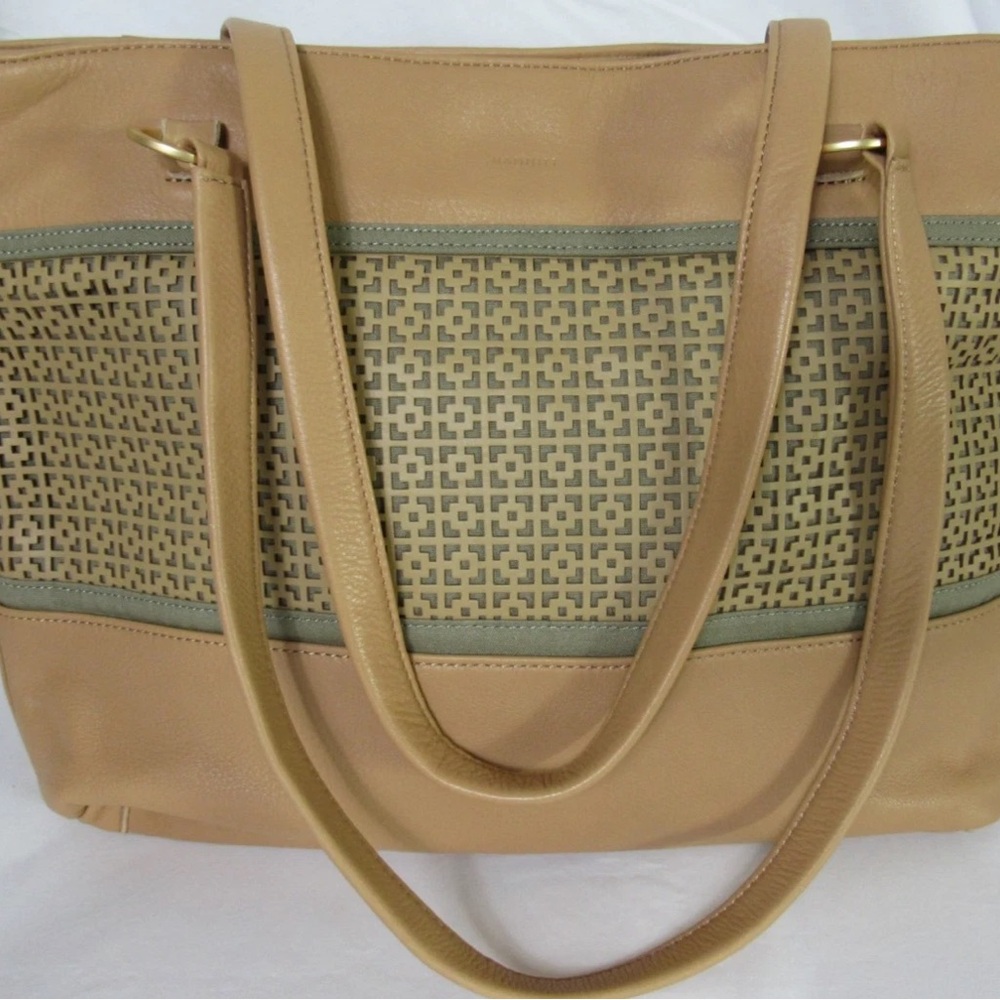 Hammitt Tan and Green Tote Bag